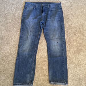 Levis 502 Taper Men's Jeans Eco Ease Dark Indigo Blue Cotton Denim 32X30 Read